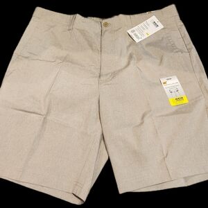 NWT Nicklaus Mens Golf Shorts Heather Khacki Active Waist Stretch 38 inseam 8.5"